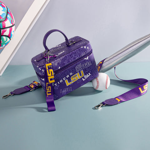 NC-LSU007PP   Louisiana State University Vanity Top Handle-Bag -Purple