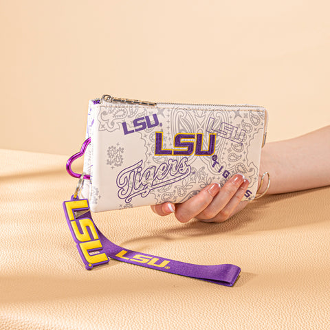 NC-LSU013BG   Louisiana State University Fighting Tigers Wallet/Wristlet- Beige