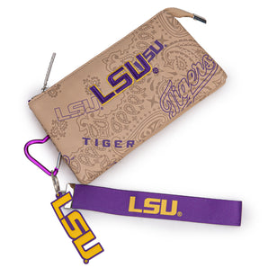 NC-LSU013KH Louisiana State University Fighting Tigers Wallet/Wristlet - Khaki