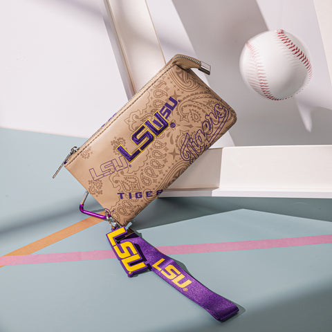 NC-LSU013KH   Louisiana State University Fighting Tigers Wallet/Wristlet Khaki