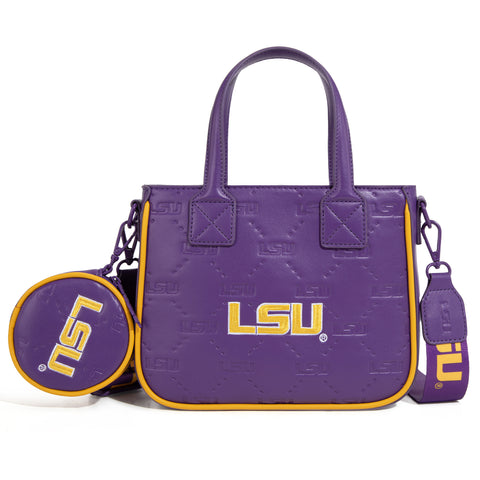 NC-LSU014PP Louisiana State University Fighting Tigers Tote/Crossbody Bag - Purple