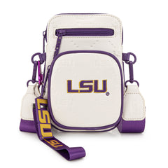 NC-LSU015BG  Louisiana State University Fighting Tigers Crossbody Bag -Beige