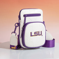 NC-LSU015BG  Louisiana State University Fighting Tigers Crossbody Bag -Beige