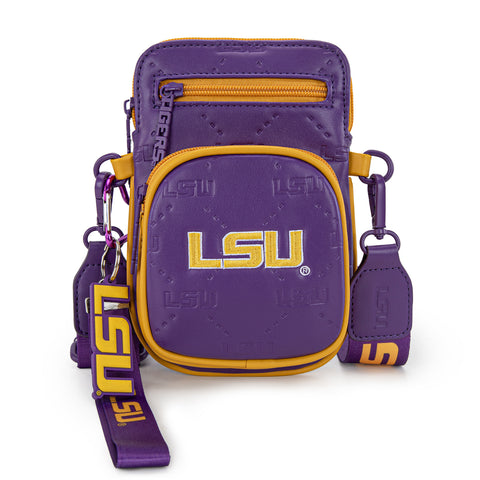 NC-LSU015PP  Louisiana State University Fighting Tigers Crossbody Bag -Purple