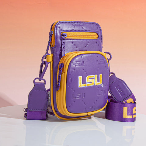 NC-LSU015PP  Louisiana State University Fighting Tigers Crossbody Bag -Purple