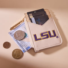 NC-LSU021BG  Louisiana State University Fighting Tigers Zip Card Case-Beige