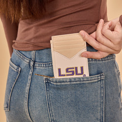 NC-LSU021BG  Louisiana State University Fighting Tigers Zip Card Case-Beige