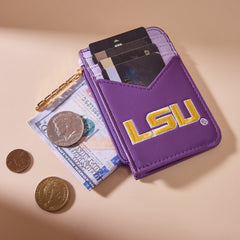 NC-LSU021PP  Louisiana State University Fighting Tigers Zip Card Case-Purple
