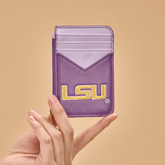 NC-LSU021PP  Louisiana State University Fighting Tigers Zip Card Case-Purple