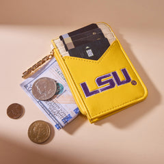 NC-LSU021YL  Louisiana State University Fighting Tigers Zip Card Case-Yellow
