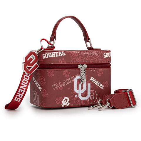 NC-OU007BDY  University of Oklahoma Sooners  Vanity Top Handle-Bag -Burgundy