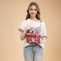 NC-OU007BDY  University of Oklahoma Sooners  Vanity Top Handle-Bag -Burgundy
