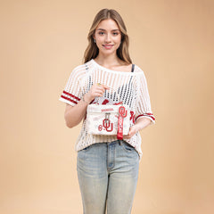 NC-OU007BG    University of Oklahoma Sooners  Vanity Top Handle-Bag -Beige