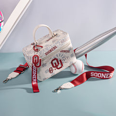NC-OU007BG    University of Oklahoma Sooners  Vanity Top Handle-Bag -Beige
