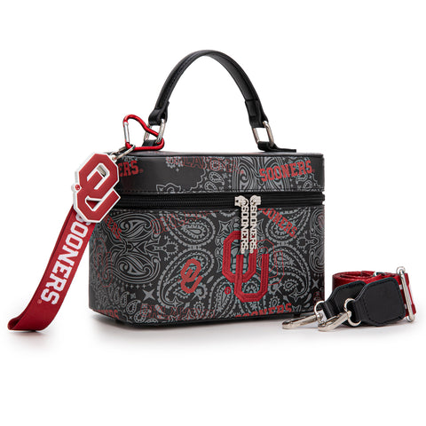 NC-OU007BK  University of Oklahoma Sooners  Vanity Top Handle-Bag -Black