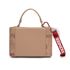 NC-OU007TN   University of Oklahoma Sooners  Vanity Top Handle-Bag -Tan