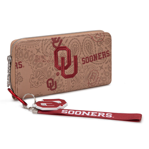 NC-OU011TN  University of Oklahoma Sooners Wallet/Wristlet - Tan