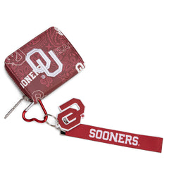 NC-OU012BDY   University of Oklahoma Sooners Zip Around Wallet/Wristlet- Burgundy