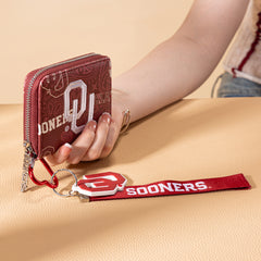 NC-OU012BDY   University of Oklahoma Sooners Zip Around Wallet/Wristlet- Burgundy
