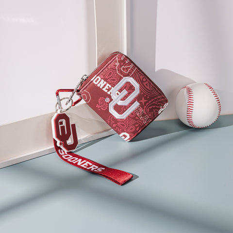 NC-OU012BDY   University of Oklahoma Sooners Zip Around Wallet/Wristlet- Burgundy