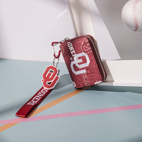 NC-OU012BDY   University of Oklahoma Sooners Zip Around Wallet/Wristlet- Burgundy
