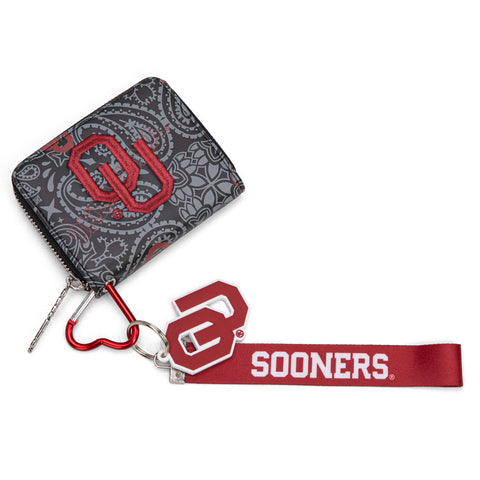 NC-OU012BK   University of Oklahoma Sooners Zip Around Wallet/Wristlet- Black