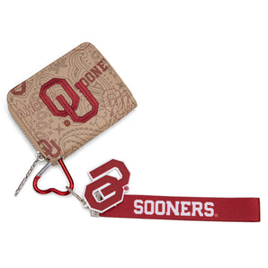 NC-OU012TN University of Oklahoma Sooners Zip Around Wallet/Wristlet - Tan