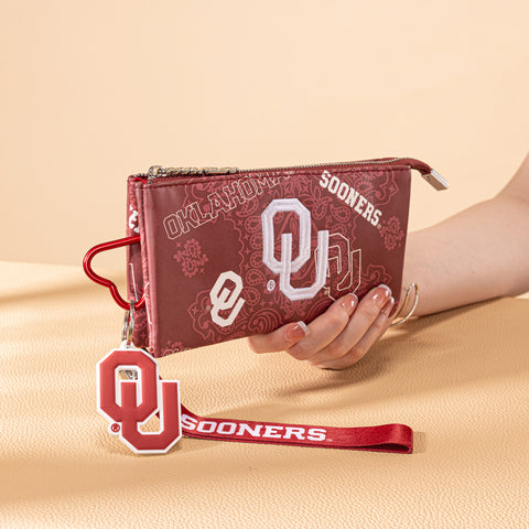 NC-OU013BDY University of Oklahoma Sooners Wallet/Wristlet - Burgundy