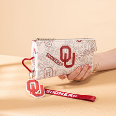 NC-OU013BG  University of Oklahoma Sooners Wallet/Wristlet - Beige