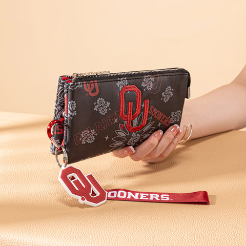 NC-OU013BK   University of Oklahoma Sooners Wallet/Wristlet- Black