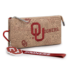 NC-OU013TN   University of Oklahoma Sooners Wallet/Wristlet- Tan