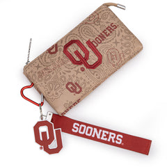NC-OU013TN   University of Oklahoma Sooners Wallet/Wristlet- Tan