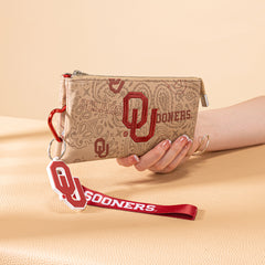 NC-OU013TN   University of Oklahoma Sooners Wallet/Wristlet- Tan