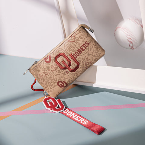 NC-OU013TN   University of Oklahoma Sooners Wallet/Wristlet- Tan