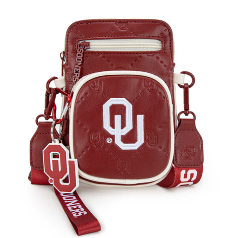 NC-OU015BDY  University of Oklahoma Sooners Crossbody Bag -Burgundy