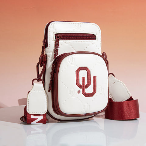 NC-OU015BG  University of Oklahoma Sooners Crossbody Bag -Beige