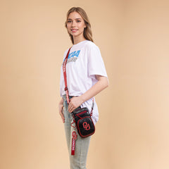 NC-OU015BK   University of Oklahoma Sooners Crossbody Bag -Black