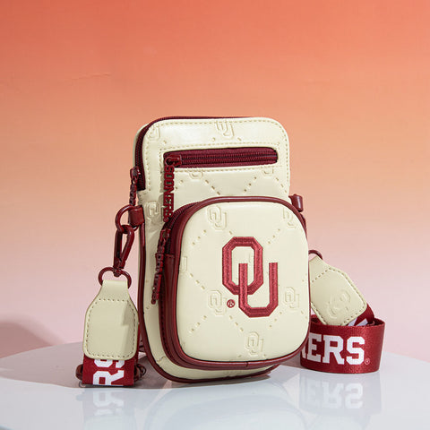 NC-OU015TN  University of Oklahoma Sooners Crossbody Bag -Tan