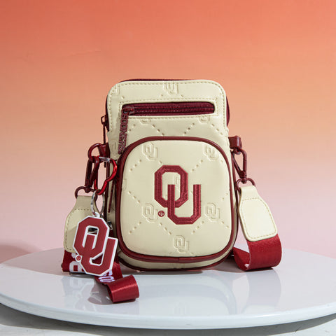 NC-OU015TN  University of Oklahoma Sooners Crossbody Bag -Tan