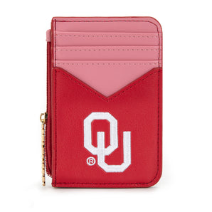 NC-OU021BDY University of Oklahoma Sooners Zip Card Case - Burgundy