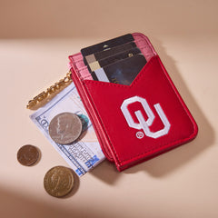 NC-OU021BDY University of Oklahoma Sooners Zip Card Case-Burgundy