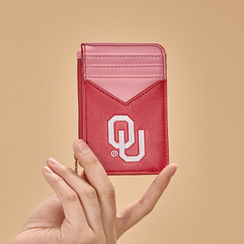 NC-OU021BDY University of Oklahoma Sooners Zip Card Case-Burgundy