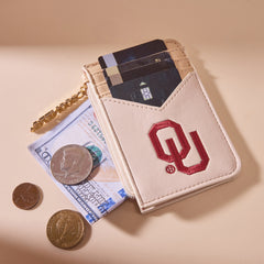 NC-OU021BG  University of Oklahoma Sooners Zip Card Case-Beige