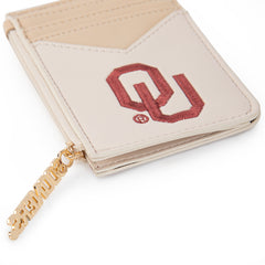 NC-OU021BG  University of Oklahoma Sooners Zip Card Case-Beige
