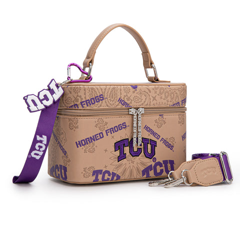 NC-TCU007KH  Texas Christian University Horned Frogs Vanity Top Handle-Bag -Khaki