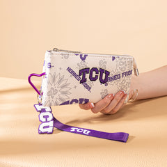 NC-TCU013BG  Texas Christian University Horned Frogs Wallet/Wristlet- Beige