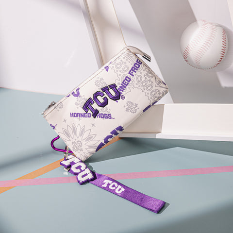 NC-TCU013BG  Texas Christian University Horned Frogs Wallet/Wristlet- Beige