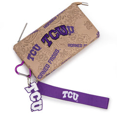 NC-TCU013KH Texas Christian University Horned Frogs Wallet/Wristlet- Khaki