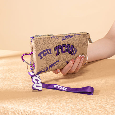 NC-TCU013KH Texas Christian University Horned Frogs Wallet/Wristlet- Khaki