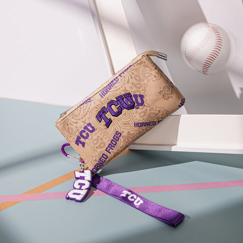 NC-TCU013KH Texas Christian University Horned Frogs Wallet/Wristlet- Khaki